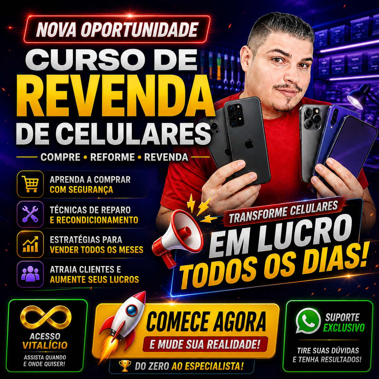 Curso de Revenda de Celulares — compre, reforme e revenda